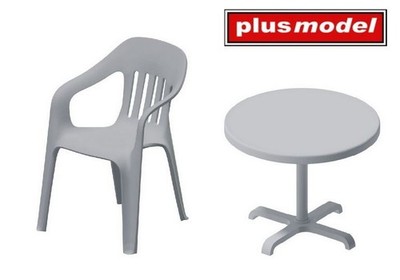 MW22 PLUSMODEL DP3074 PLASTIC CHAIRS AND TABLE  STUHL TISCH 