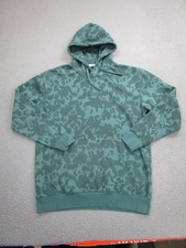 Gymshark Hoodie Sweatshirt Mens Medium Green Camo Pullover Kangaroo Pocket Gym