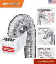 Indoor Dryer Lint Trap Kit   5-Foot Flexible Duct  Clamps Included