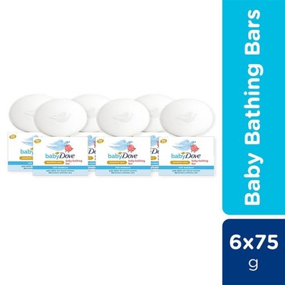 6Nr. Baby Dove Sensitive Pflegeseife Rich Moisture Bathing Bar - 75g Box - Ko...