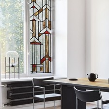 Faux Stained Glass Effect Window Privacy Film Original Hand Drawn Static Cling