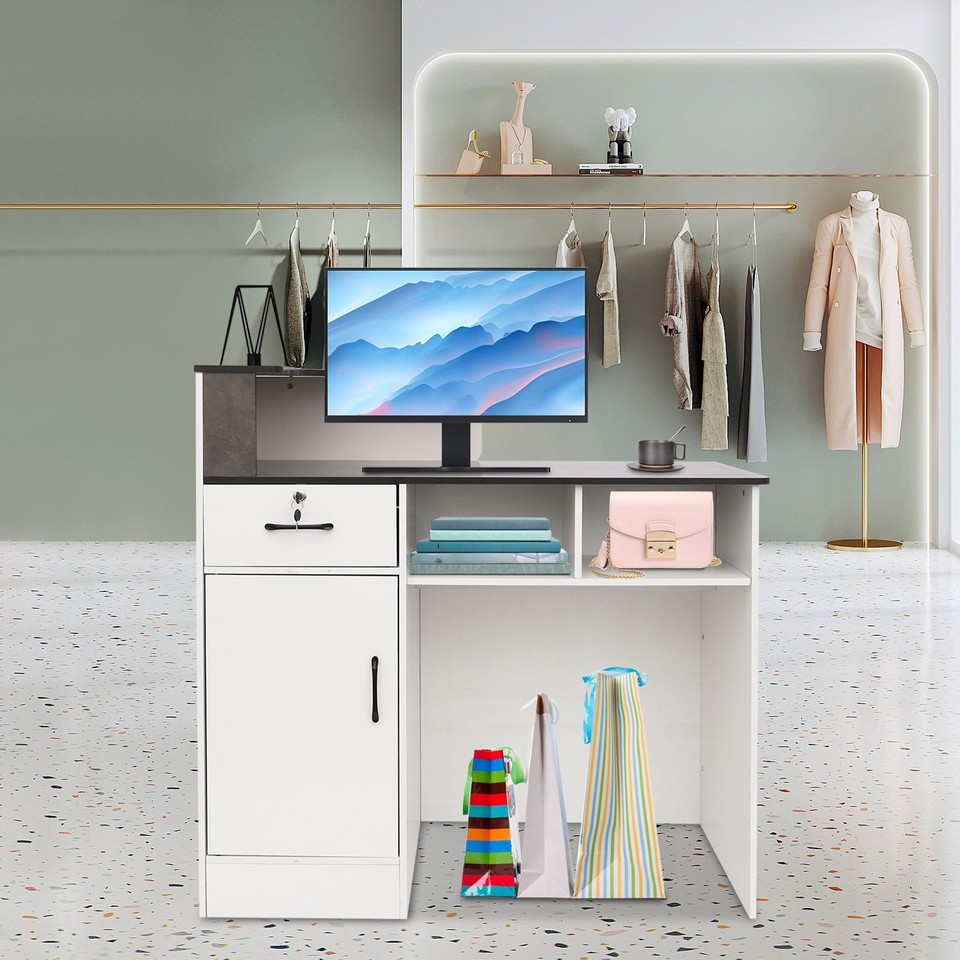 Front Desk Reception Counter for Checkout, Reception Counter W/a ...