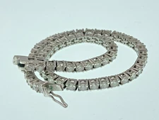Ross Simons Sterling Silver White Clear Stone Stamped Designer Tennis Bracelet