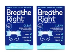 Breathe Right Nasal Strips To Stop Snoring Drug-Free Clear For Sensitive Skin