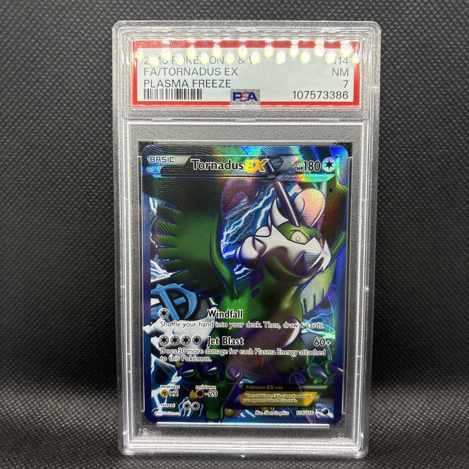 2013 POKEMON PLASMA FREEZE TORNADUS EX #114 ULTRA RARE PSA 7 NM #116042497