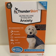 Thundershirt Dog Anxiety Jacket Size Medium Solid Gray 26-40 Lbs.