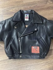 Disney Kids Mickey Mouse Leather Bomber Jacket Vintage 90s Size 4T