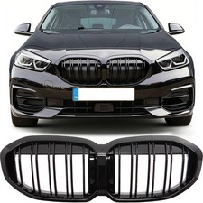 KÜHLERGRILL DOPPELSTEG NIEREN GRILL PASSEND FÜR BMW 1ER F40 GLÄZEND SCHWARZ
