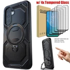 For Samsung Galaxy A17 5G Slim Shockproof Case Kickstand Cover/ Tempered Glass