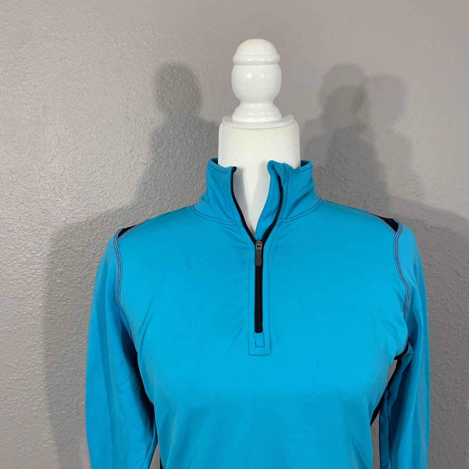Saucony Women's Size S Running Activewear 1/4 Zip Pullover Top Blue Black thumbnail 6