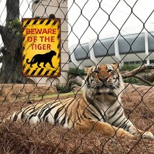 Vintage Chickens Metal Sign Beware of Chickens Aluminum Sign Funny Beware Ani...