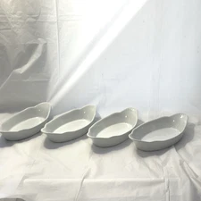 Cook JCP Home 9" Oval White Porcelain Baking / Serving Dish Set of 4