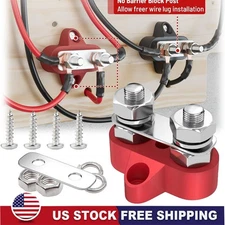 2PC 1/4" M8 12-48V Bus Bar Terminal Block Power Stud Battery Junction Post