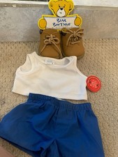 Build A Bear Teddy Shoes BEARLAND BOOTS I shirt and shorts