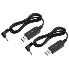 DC 5V To 12V USB Step Up Voltage Converter 2 PCS Cable Elbow Jack 3.5x1.35mm