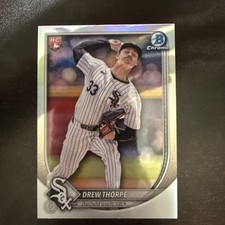 2025 Bowman Chrome #8 Red Rookie Refractor Redemption SP Drew Thorpe RC.