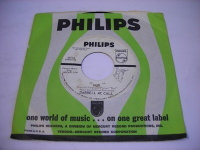 PROMO w SLEEVE Darrell McCall Hud / No Place to Hide 1963 45rpm VG+