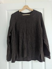 Kin John Lewis chocolate brown wool alpaca oversized jumper small UK 10 12 14