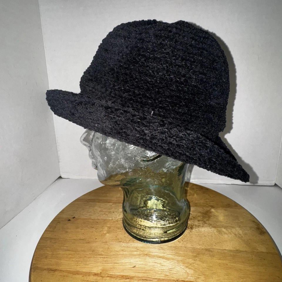 Sombrero Vintage Laplein Negro Boucle Cloche Hecho en Corea Años 70 80 Mujer’s Invierno Foto 3 de 4
