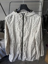 M&S Lightweight Parka Size Small, Cream And khaki Green