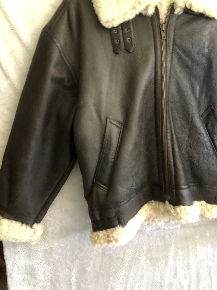 Chaqueta De Colección USAF Para Hombres 4XL Marrón Tipo G-8 Piel de Oveja Forrada Volantes Clásica Foto 3 de 4
