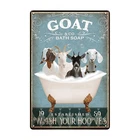 Funny Goat Bathroom Signs Wall Decor - Wash Your Hooves, Vintage Metal Tin Si...