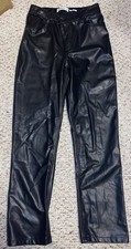 Abercrombie and Fitch 90s Straight Ultra High Rise Vegan Leather Pants 28/6