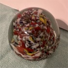 Hand Blown Multicolor Art Glass Confetti Swirl Sphere Paperweight — photo 1