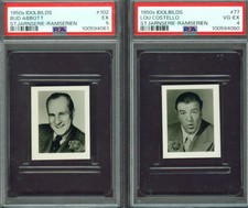 1951 Idolbilds St Jarnserie-Ram. #77 LOU COSTELLO PSA 4 & #102 BUD ABBOTT PSA 5