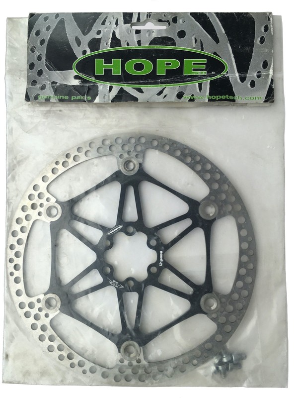 HOPE Floating Disc Brake Rotor 205mm 6 Bolt MONO 6-Ti MTB DH Black Retro NEW NOS