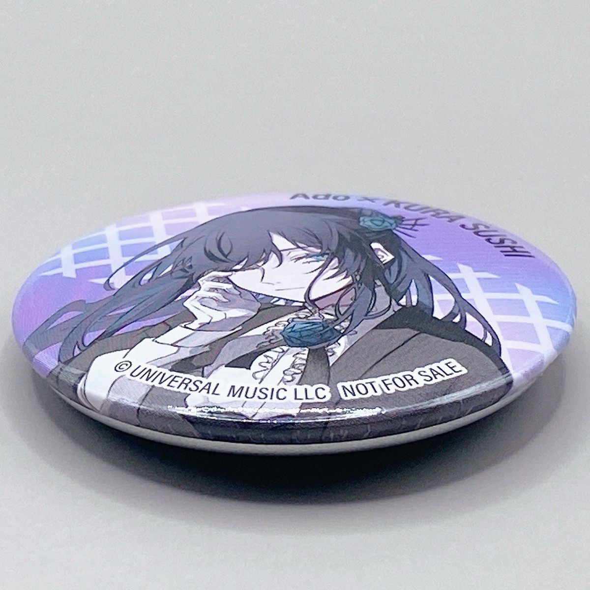 New Ado x Kura Sushi Collaboration Pin Badge Can Purple Japan