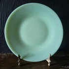 Vtg Jadeite Green Milk Glass Plate Retro Kitchenware Green Salad Plate 8.125"