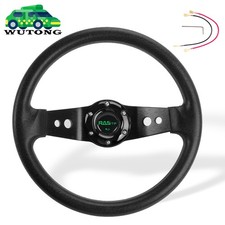 12.5 320mm Flat Dish Racing Steering Wheel 6 Hole Bolt 2-spoke With Horn Button