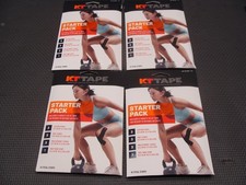 KT Tape Starter Pack Pre-Cut Strips - 10-Pack, Black  4 pack bundle 