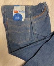 VTG Student 751 Levi  s Bell Bottom Rivets 28 W 34L Pre-washed NWT Orange Tag 70s