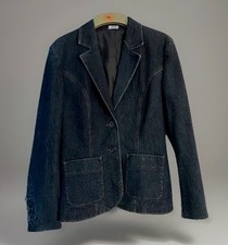 M & S Women’s Dark Blue Jacket Size 12. Denim Material. Tailored. Lined. Blazer 