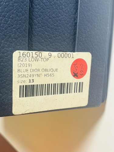 DIOR Oblique Authentic Empty MENS Blue Shoe Box - Large - 13.5" x 8.5" x 5.5" - Bild 2 von 7