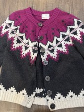 Hanna Andersson Fair Isle Sweater Girls Size 8/130 Grey And Purple