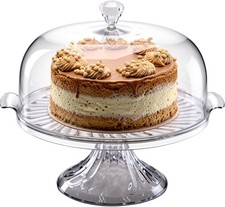 Acrylic Cake Stand Dome Lid Cover Large Clear Display Box Serving Plate Crystal
