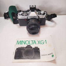 Minolta XG-1 SLR Film Camera 50mm lens, Vivitar 2800-D flash, plus extras