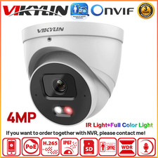 VIKYLIN 4MP POE Camera Outdoor Dual Light Full Color  IR Home Audio Onvif Wired