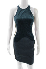 Stella McCartney Womens Bodycon Sheath Dress Dark Blue Sleeveless Size 38