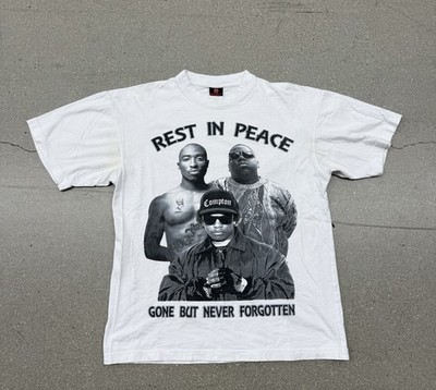 Vintage 2000 s Tupac Eazy-E Biggie Memorial Graphic Rap T-shirt White Men s M