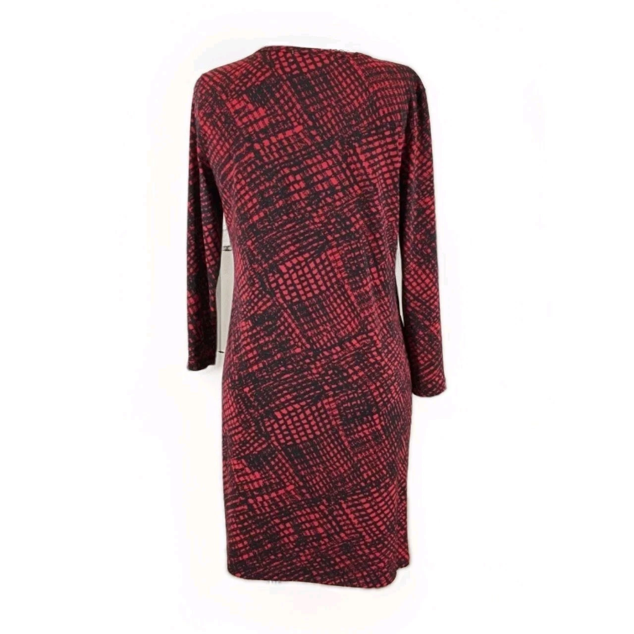 Abito Michael Kors M Rosso Nero Cambio Manica 3 4 Carriera Cocktail Elasticizzato Us intime Ottimeioni