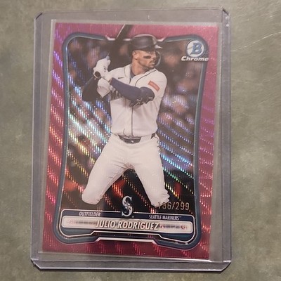 2026 Bowman Chrome Julio Rodriguez Seattle Mariners Fuschia Wave Serial #/299