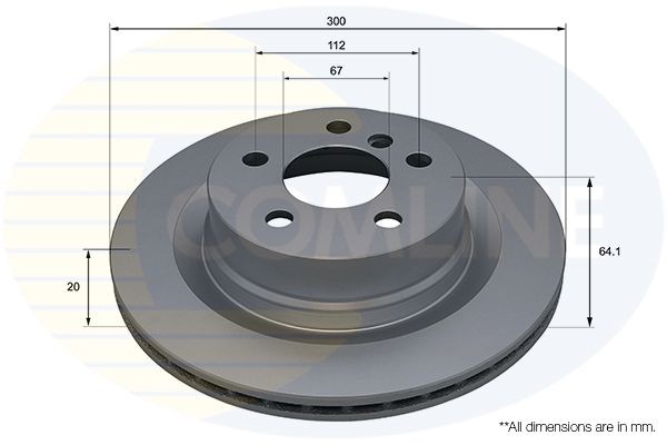 Brake Disc Rear Internally Vented Fits BMW 2 Series 3 Series 4 Series COMLINE