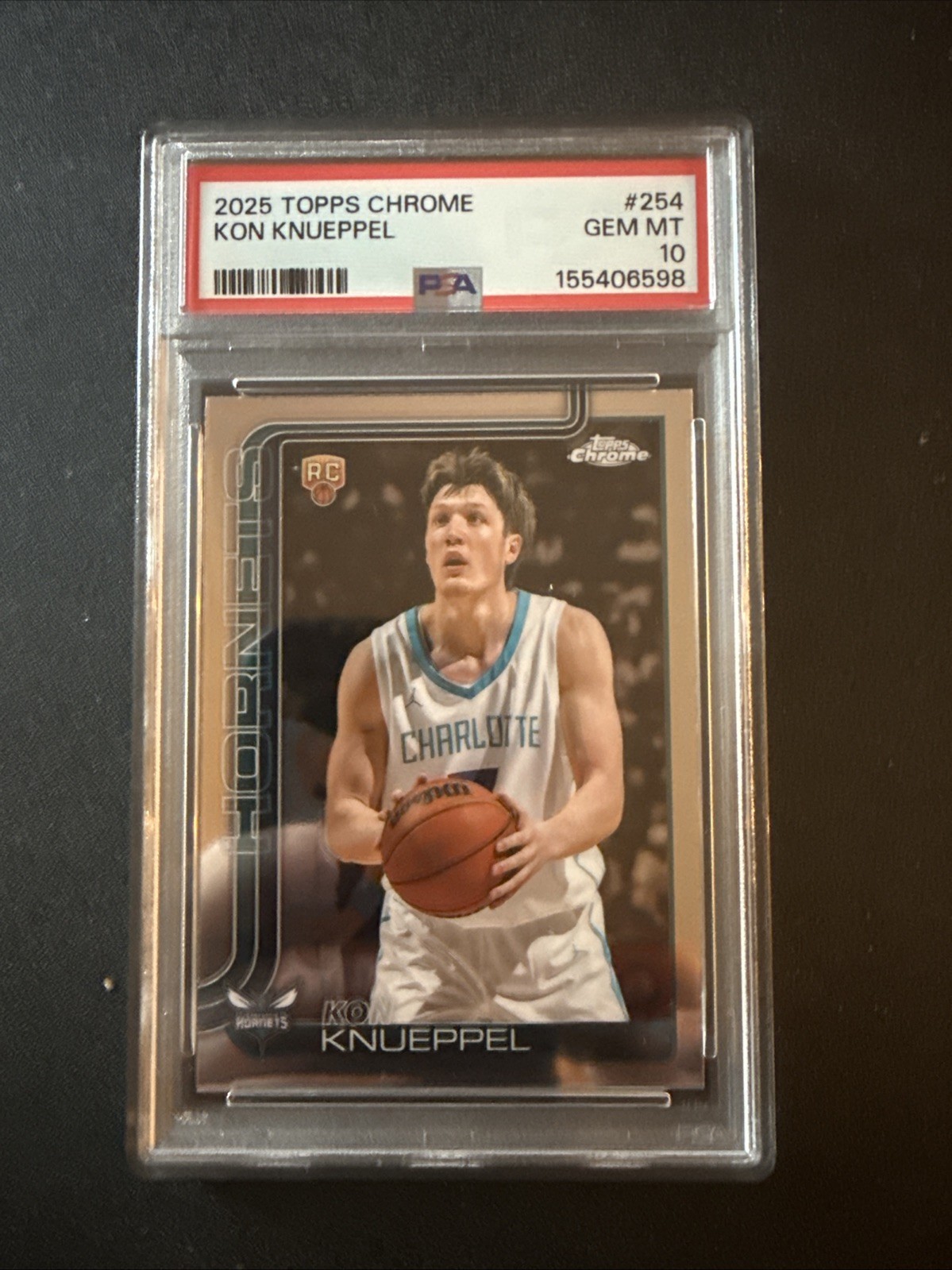 2025 TOPPS CHROME #254 KON KNUEPPEL ROOKIE RC PSA 10 💎 Hornets