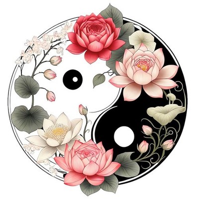 Yin Yang Lotus Aufkleber Antistatisches Design Wasserdicht Material Fleckenresis