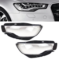 A Pair Left&Right Clear Headlight Headlamp Lens Covers For 2011-2015 Audi A6 C7