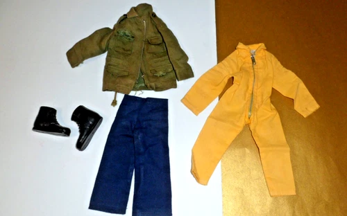 1960'S HASBRO G. I. JOE VTG NAVY SLACKS ARMY JACKET YELLOW JUMPSUIT BOOTS